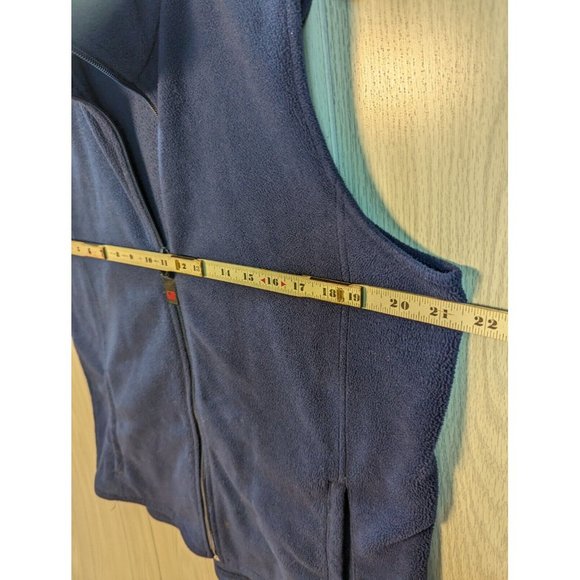 Woolrich Fleece Vest Women's Size LARGE Navy Blue Zip Up READ Winter Sleeveless - Picture 6 of 7